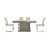 Malibu Taupe Table and 4 Dining Chairs