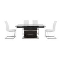 Malibu Black Table and 4 Lacquer Dining Chairs