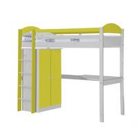 Maximus Long Whitewash High Sleeper Set 1 with Lime