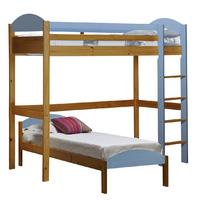 Maximus L Shape Antique Long High Sleeper with Baby Blue