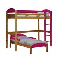 maximus l shape high sleeper antique and fuchsia