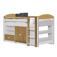 Maximus Whitewash Long Mid Sleeper Set 2 with Antique