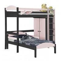 Maximus L Shape Graphite Long High Sleeper Set 1 with Pink