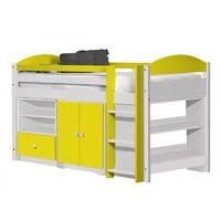 Maximus Whitewash Long Mid Sleeper Set 2 with Lime