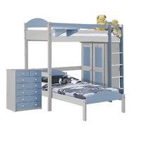 maximus l shape high sleeper set 2 white and baby blue