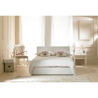 Madrid White Faux Leather Ottoman Bed - Multiple Sizes (Small Double)