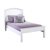 madrid white wooden bed frame single