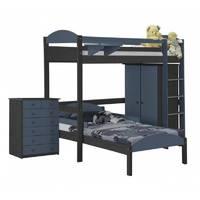 Maximus L Shape Graphite Long High Sleeper Set 2 with Blue