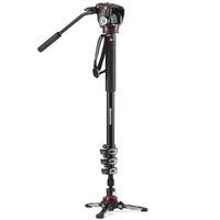 Manfrotto XPRO 4 Section Video Monopod with 2-Way head + FLUIDTECH Base