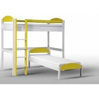 Maximus L Shape Whitewash Long High Sleeper with Lime