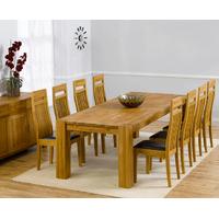 madeira 240cm solid oak extending dining table with marino chairs