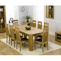 madeira 200cm solid oak extending dining table with marino chairs