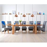 madeira 200cm solid oak extending dining table with kingston chairs