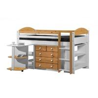 Maximus Whitewash Long Mid Sleeper Set 1 with Antique