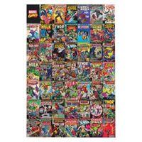 Marvel Comic Montage Multicolour Canvas Art (W)60cm (H)90cm