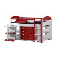 Maximus Whitewash Long Mid Sleeper Set 1 with Red