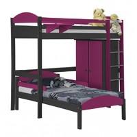 Maximus L Shape Graphite Long High Sleeper Set 1 with Fuschia