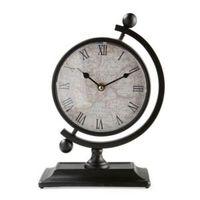 Map Vintage Style Black Analogue Clock