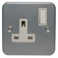 marbo 13a silver switched single socket