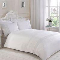 mae pintuck embroidery detail white super king bed set