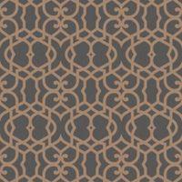 Marrakech Chocolate Fretwork Textured Wallpaper