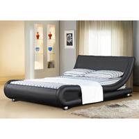 mallorca leather bed frame king black