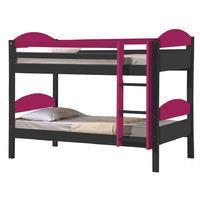 maximus bunk bed single graphite and fuchsia