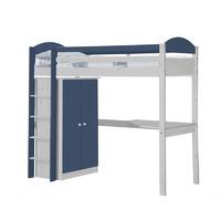 Maximus Long Whitewash High Sleeper Set 1 with Blue