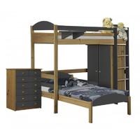 Maximus L Shape Antique Long High Sleeper Set 2 with Graphite