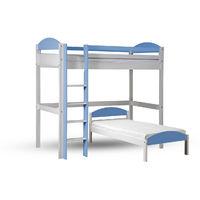 maximus l shape high sleeper white and baby blue