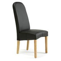 marlow faux leather dining chair black