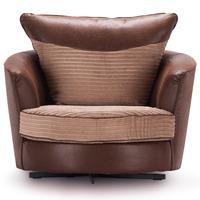 Maly Swivel Armchair Brown and Mocha