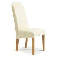 marlow faux leather dining chair cream