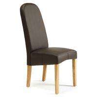 marlow faux leather dining chair brown