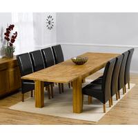 Madrid 240cm Solid Oak Extending Dining Table with Cannes Chairs