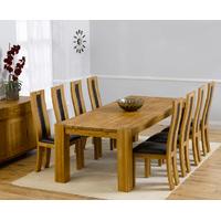 madrid 240cm solid oak extending dining table with toronto chairs