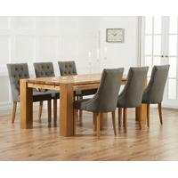 Madrid 240cm Solid Oak Dining Table with Pacific Fabric Chairs