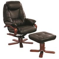 Macau Swivel Chair and Footstool in Chocolate