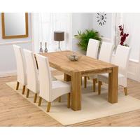 madrid 200cm solid oak dining table with venezia chairs