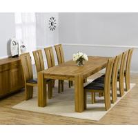 madrid 300cm solid oak dining table with montreal chairs