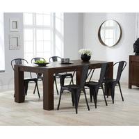 Madrid 200cm Dark Oak Dining Table with Tolix Industrial Style Dining Chairs