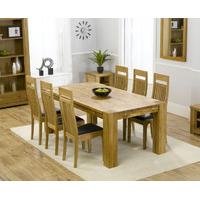 madrid 200cm solid oak dining table with monaco chairs