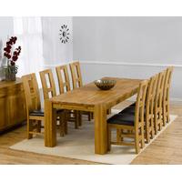 madrid 240cm solid oak dining table with louis chairs