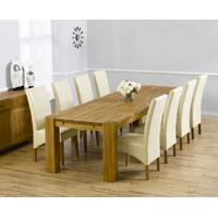 madrid 300cm solid oak dining table with cannes chairs