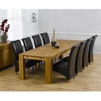 madrid 300cm solid oak dining table with kentucky chairs