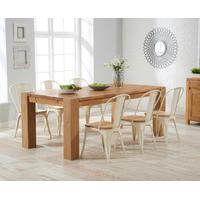 madrid 200cm solid oak dining table with tolix industrial style dining ...