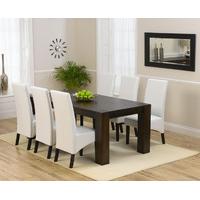 Madrid 200cm Dark Solid Oak Dining Table with Dakota Chairs