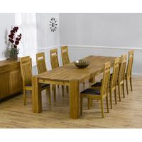 madrid 300cm solid oak dining table with monaco chairs