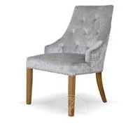 Malmo Silver Scoop Back Crushed Velvet Dining Chairs