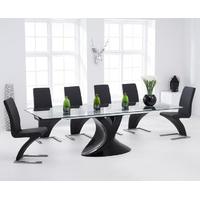 Majorca 180cm Black Extending Glass Dining Table with Hampstead Z Chairs